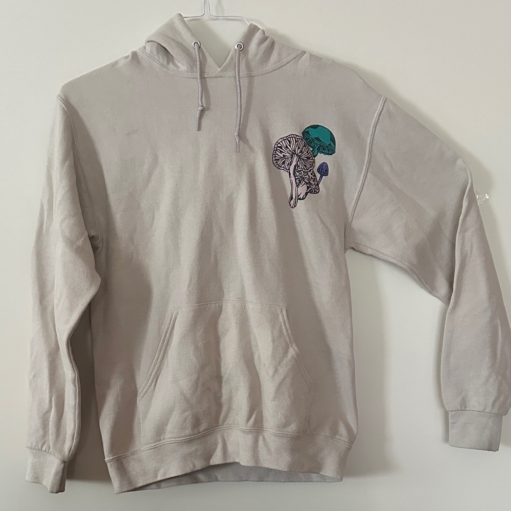 Men's Beige Hoodie with Artistic Design